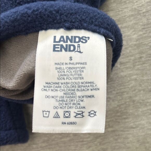Lands' End Kids Navy Fleece Gloves Size Small - Picture 4 of 5